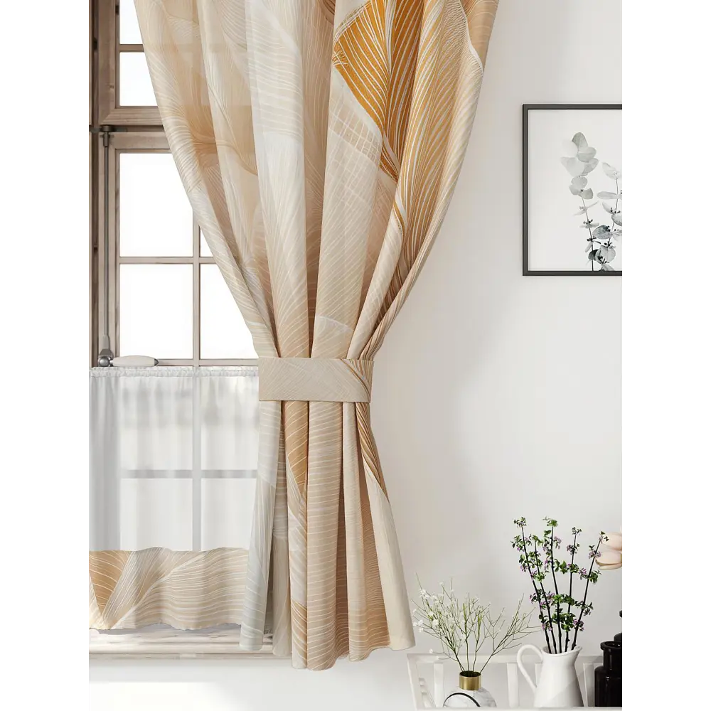 Фото Комплект штор Comfy way Иномик - 90 CW705090-160 на шторной ленте 160x150 см цвет бежевый Фото Комплект штор Comfy way Иномик - 90 CW705090-160 на шторной ленте 160x150 см цвет бежевый