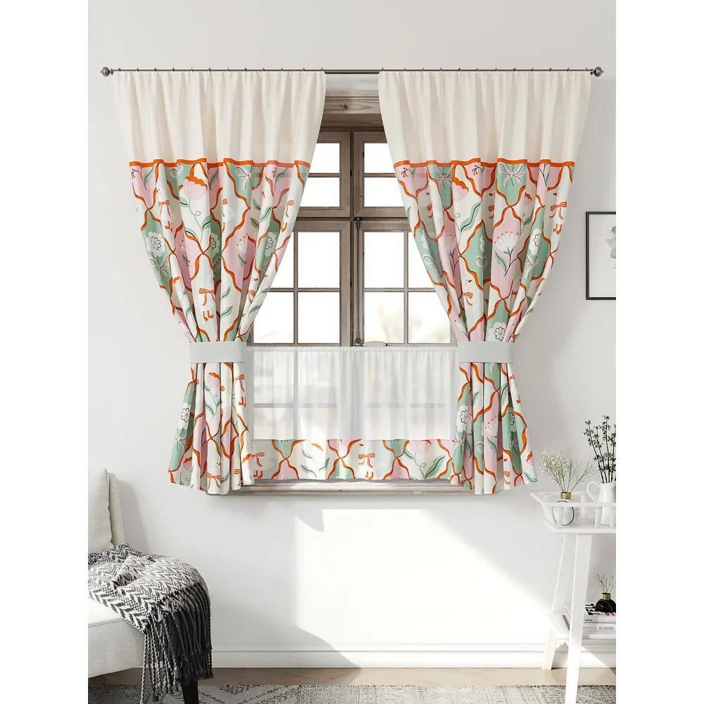 Фото 2 Комплект штор Comfy way Иномик - 02 CW705002-160 на шторной ленте 160x150 см цвет бежевый Фото 2 Комплект штор Comfy way Иномик - 02 CW705002-160 на шторной ленте 160x150 см цвет бежевый