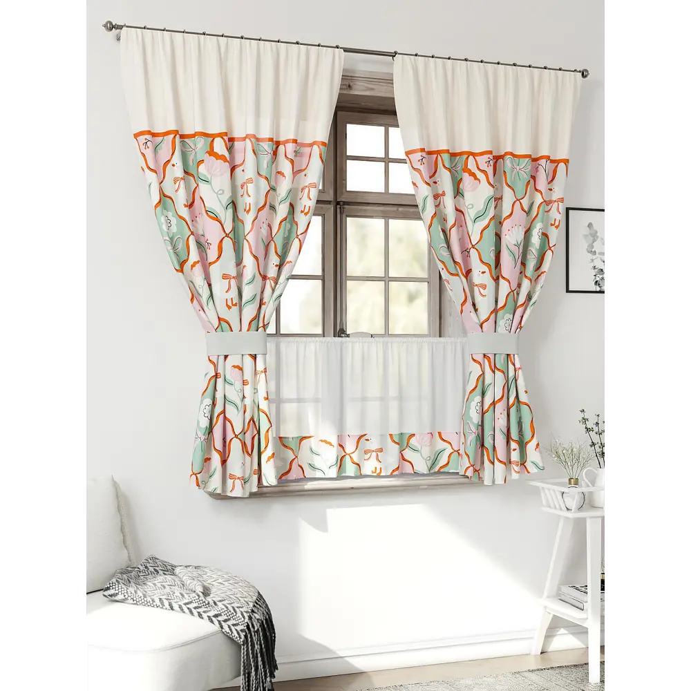 Фото Комплект штор Comfy way Иномик - 02 CW705002-160 на шторной ленте 160x150 см цвет бежевый Фото Комплект штор Comfy way Иномик - 02 CW705002-160 на шторной ленте 160x150 см цвет бежевый