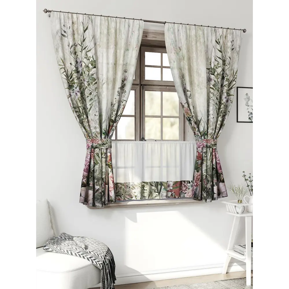 Фото 4 Комплект штор Comfy way CW705129-160 на шторной ленте 160x150 см цвет бежевый, разноцветный, светло-бежевый Фото 4 Комплект штор Comfy way CW705129-160 на шторной ленте 160x150 см цвет бежевый, разноцветный, светло-бежевый