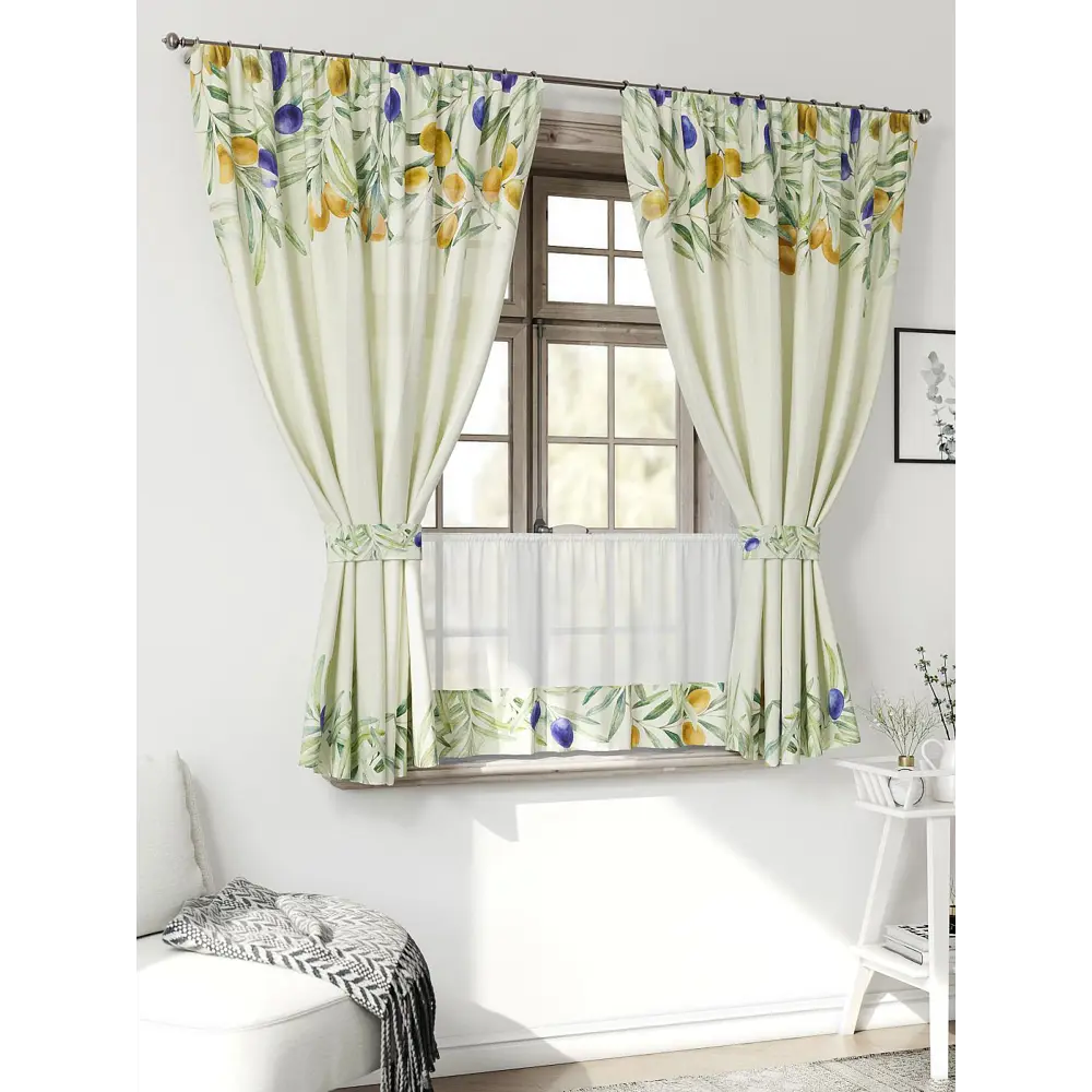 Фото Комплект штор Comfy way CW705152-160 на шторной ленте 160x150 см цвет бежевый, зеленый, песочный Фото Комплект штор Comfy way CW705152-160 на шторной ленте 160x150 см цвет бежевый, зеленый, песочный