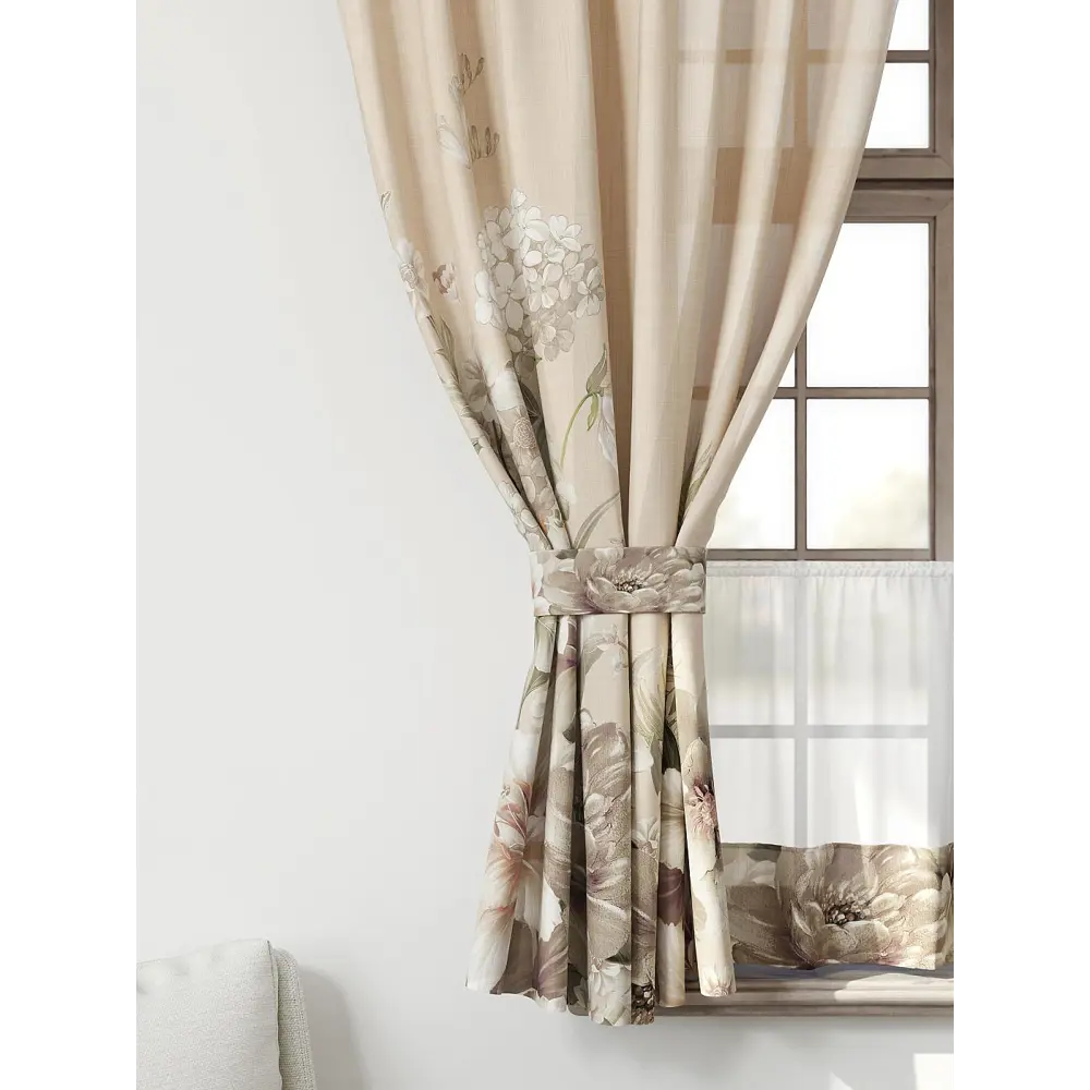 Фото 3 Комплект штор Comfy way CW705186-160 на шторной ленте 160x150 см цвет бежевый, коричневый Фото 3 Комплект штор Comfy way CW705186-160 на шторной ленте 160x150 см цвет бежевый, коричневый
