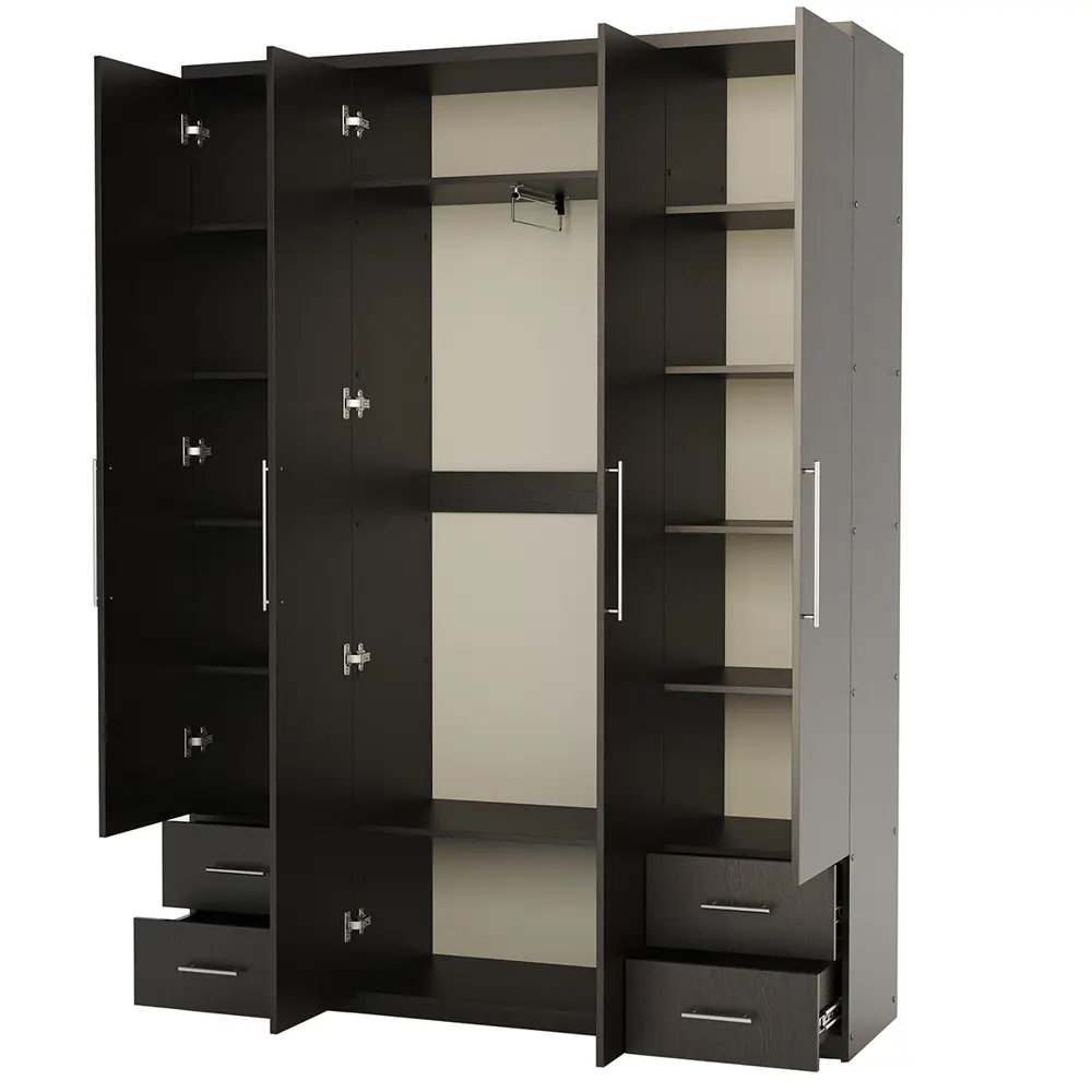 Фото 2 Шкаф распашной Гамма 200x240x45 см ЛДСП цвет венге Фото 2 Шкаф распашной Гамма 200x240x45 см ЛДСП цвет венге