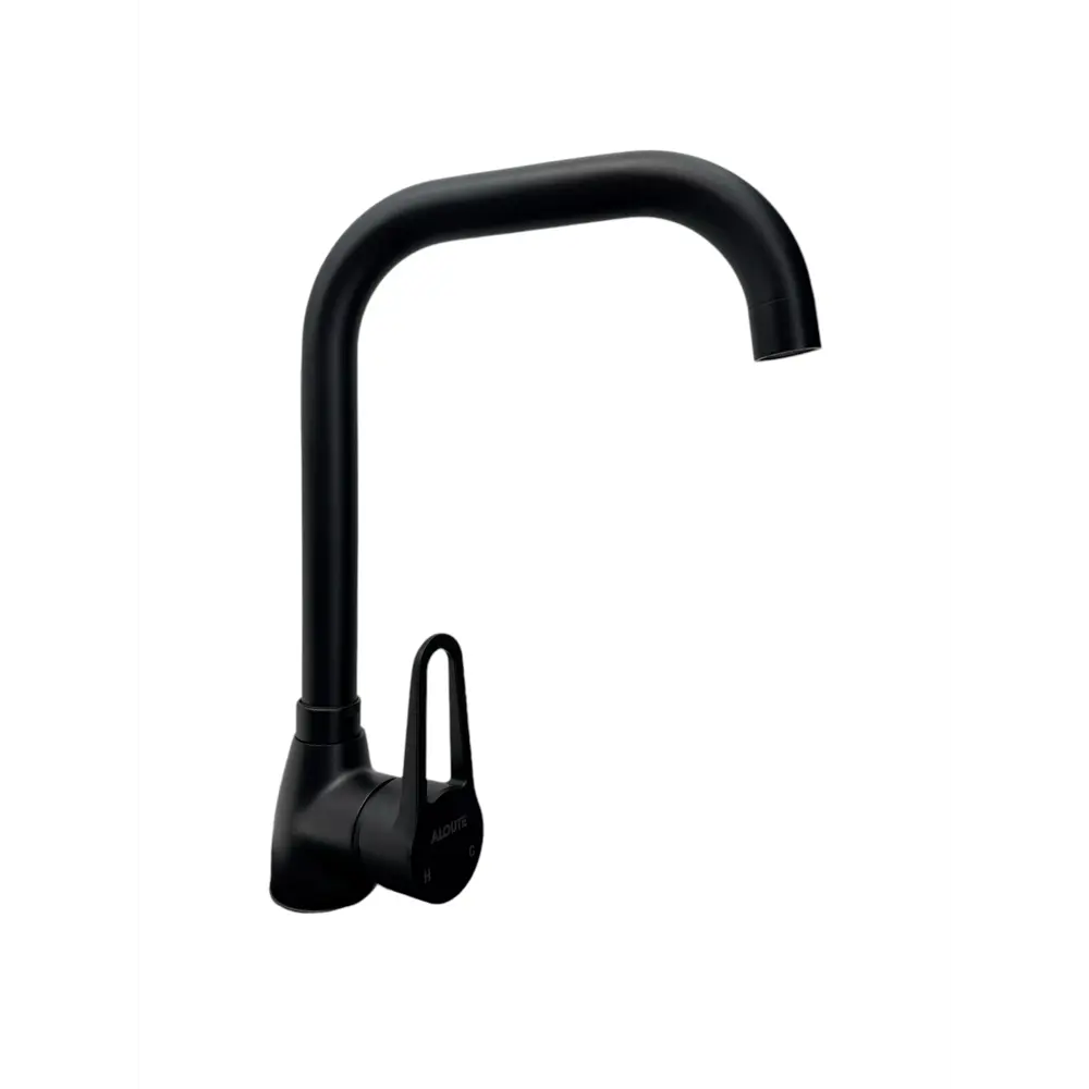 Фото 9 Смеситель для кухни Aloute A0613H поворотный излив 23 см цвет черный матовый
