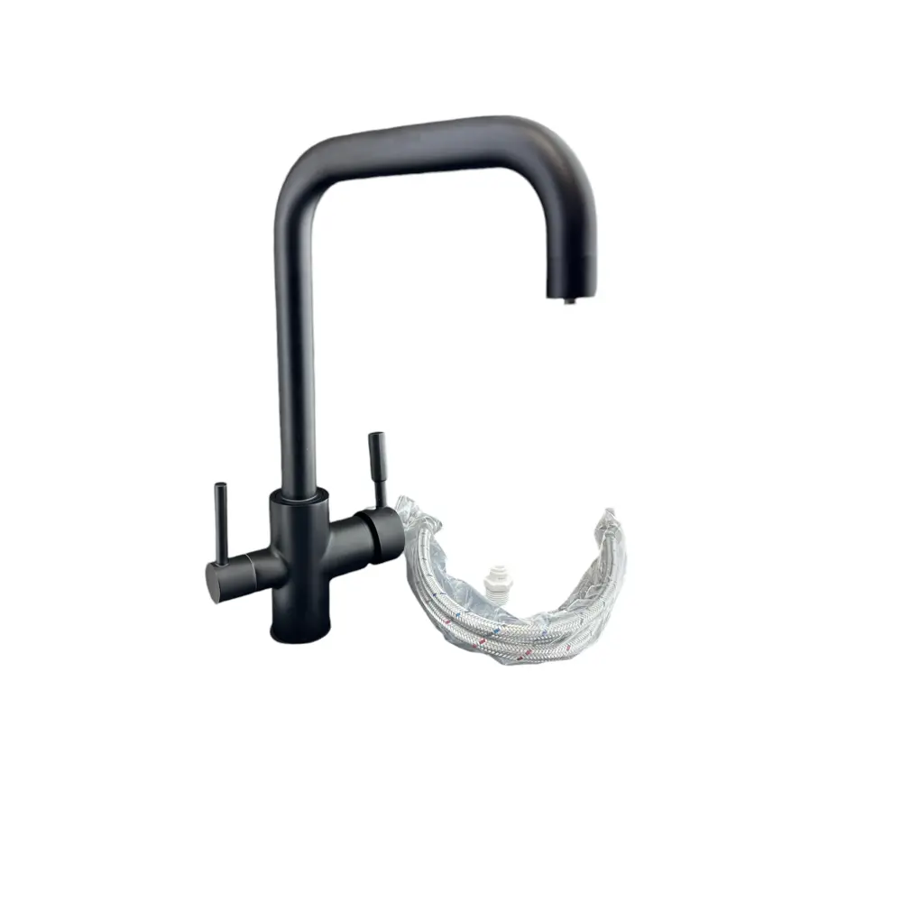 Фото 9 Смеситель для кухни Aloute A60713H поворотный излив 25 см цвет черный Фото 9 Смеситель для кухни Aloute A60713H поворотный излив 25 см цвет черный