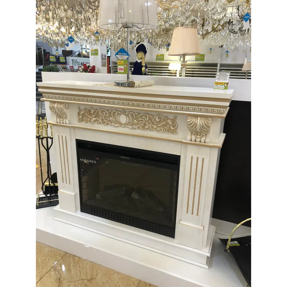 Фото Каминокомплект Inter Flame Монферан с очагом Antares 05-31 LED FX Quartz 1700Вт цвет бежевый Фото Каминокомплект Inter Flame Монферан с очагом Antares 05-31 LED FX Quartz 1700Вт цвет бежевый