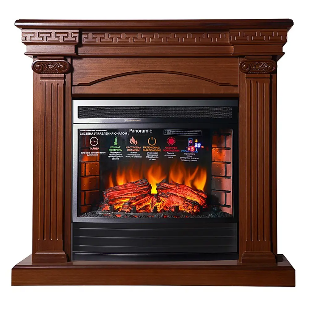 Фото Каминокомплект Inter Flame Афина с очагом Panoramic 06-25 LED FX Q 1700Вт светлый дуб Фото Каминокомплект Inter Flame Афина с очагом Panoramic 06-25 LED FX Q 1700Вт светлый дуб