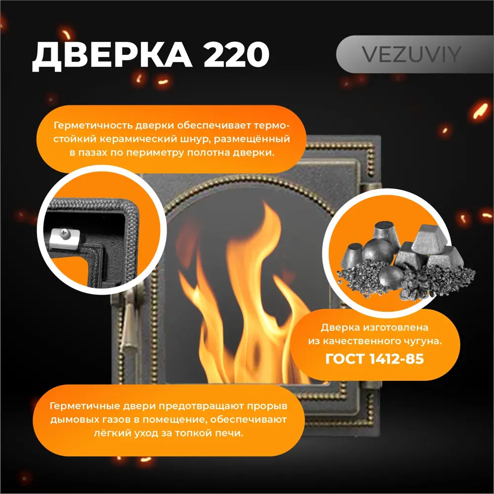 Фото 3 Дверка Везувий каминная 220 бронза 100x370x400мм Фото 3 Дверка Везувий каминная 220 бронза 100x370x400мм