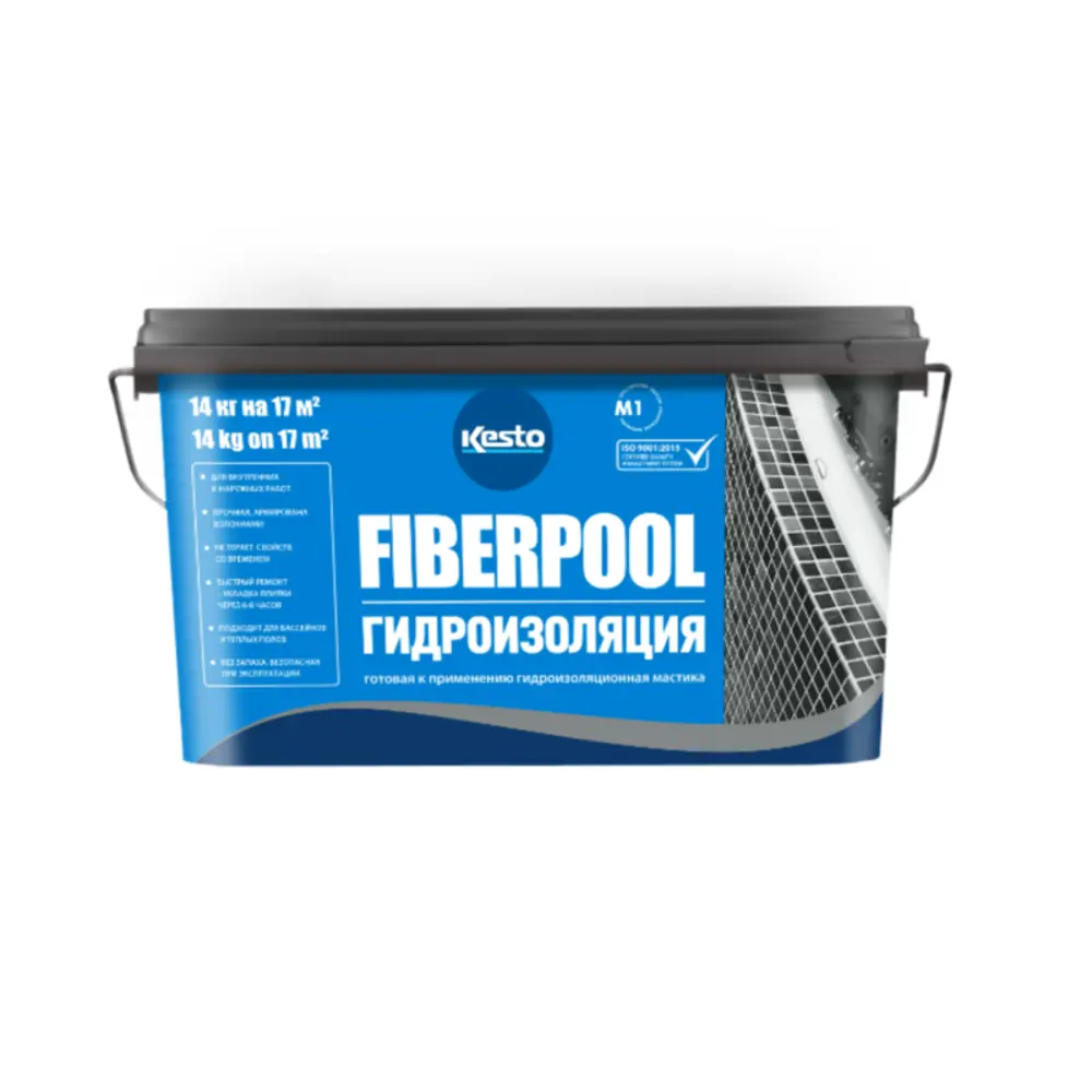 Фото Гидроизоляционная мастика Kesto Fiberpool 14 кг Фото Гидроизоляционная мастика Kesto Fiberpool 14 кг