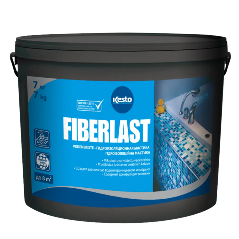Фото Гидроизоляционная мастика Kesto Fiberlast 7 кг Фото Гидроизоляционная мастика Kesto Fiberlast 7 кг