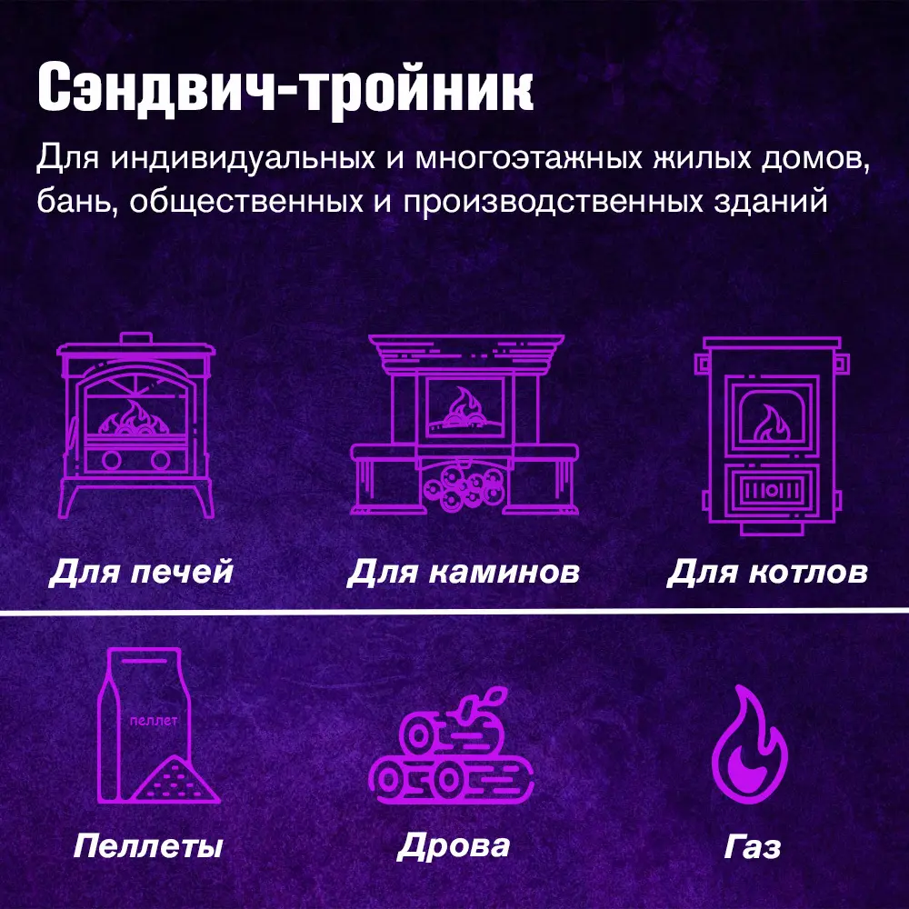 Фото 5 Тройник-сэндвич 90° Везувий ⌀120-200мм оцинкованная и нержавеющая сталь AISI 430 0.8мм Фото 5 Тройник-сэндвич 90° Везувий ⌀120-200мм оцинкованная и нержавеющая сталь AISI 430 0.8мм