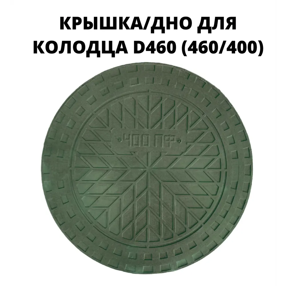 Фото Люк/дно/крышка колодца Эколайн 460мм зеленый Фото Люк/дно/крышка колодца Эколайн 460мм зеленый