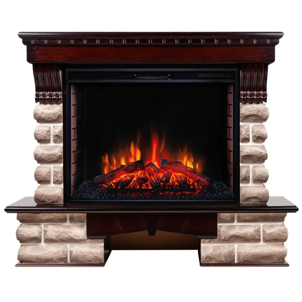 Фото Каминокомплект Realflame Kansas 33 AO с очагом Epsilon 33 2000Вт античный дуб Фото Каминокомплект Realflame Kansas 33 AO с очагом Epsilon 33 2000Вт античный дуб