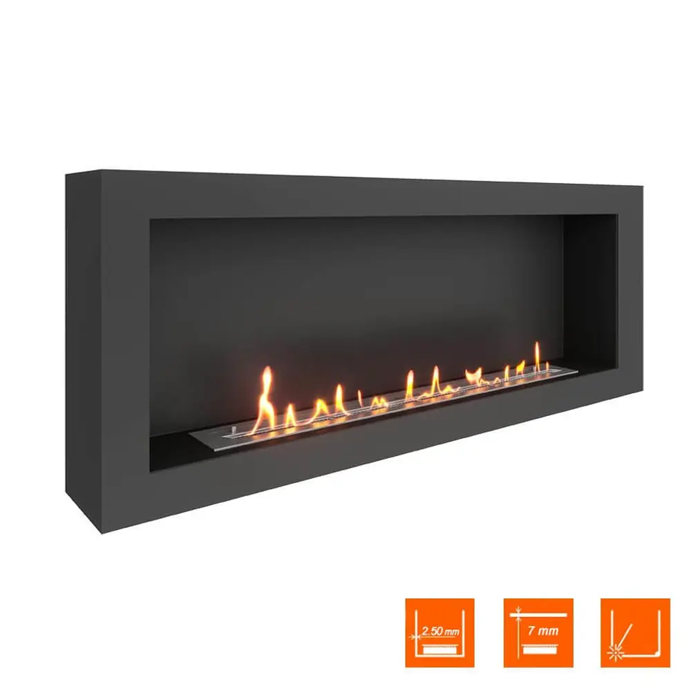 Фото Биокамин настенный SteelHeat Wall One 1400мм черный Фото Биокамин настенный SteelHeat Wall One 1400мм черный