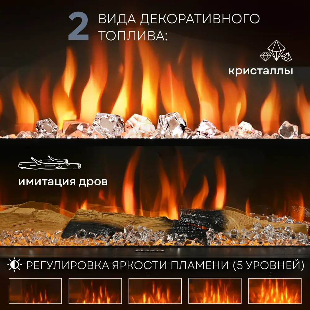 Фото 9 Электрокамин Planta PFP-INS160 2000Вт черный Фото 9 Электрокамин Planta PFP-INS160 2000Вт черный