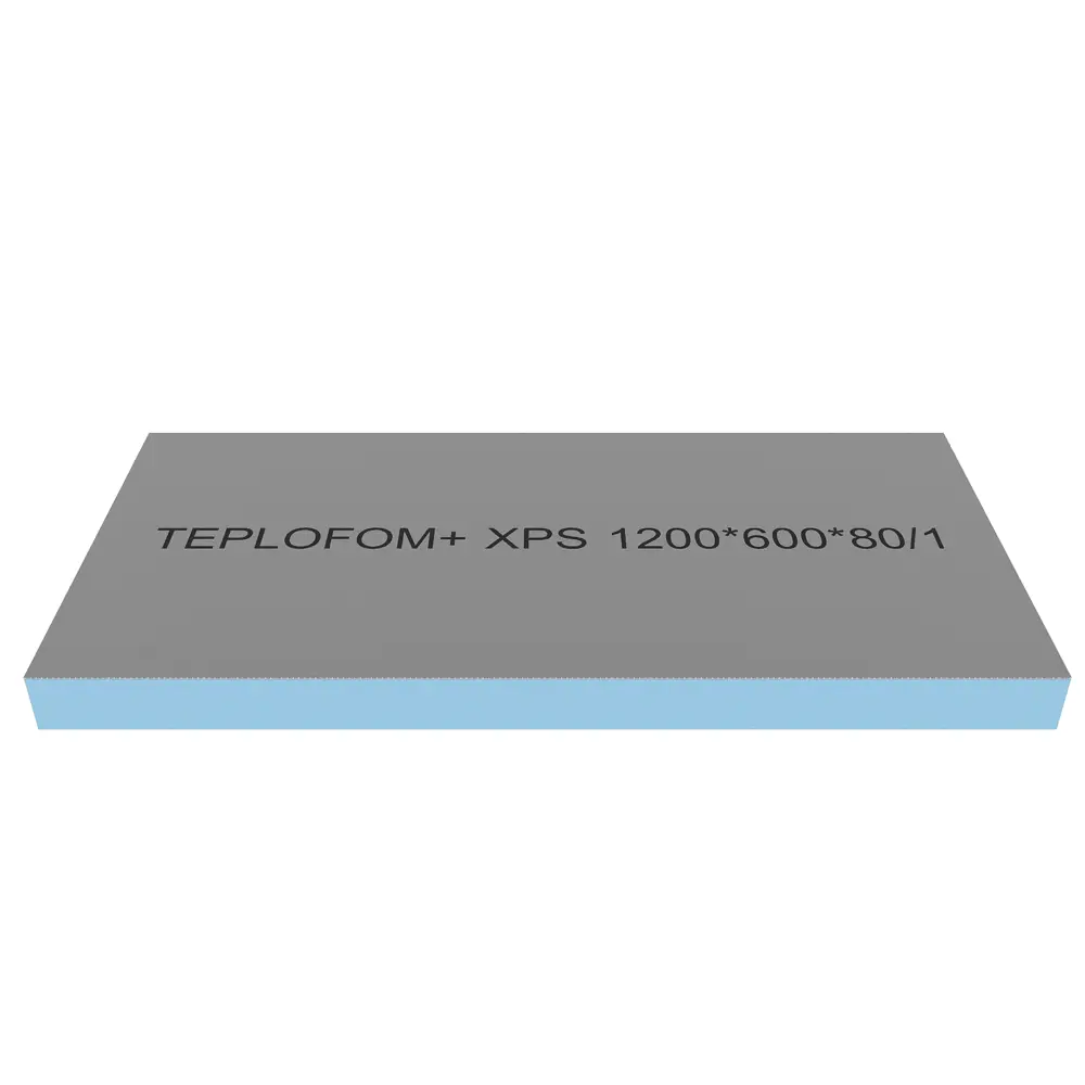 Фото Конструкционная панель XPS Teplofom+ 1200x600x80мм 0.72м² односторонний слой Фото Конструкционная панель XPS Teplofom+ 1200x600x80мм 0.72м² односторонний слой