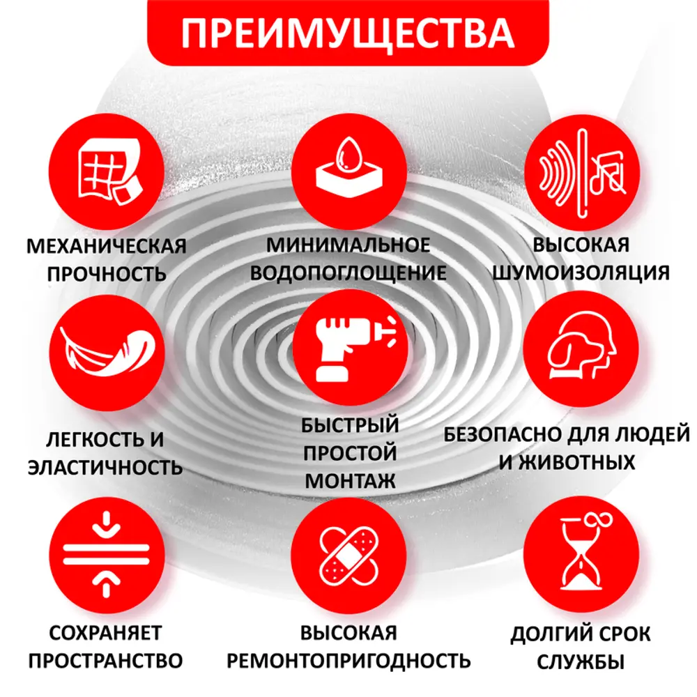 Фото 2 Шумоизоляция для вентиляции самоклеящаяся Тепофол 25x1.2м 8мм 30м² Фото 2 Шумоизоляция для вентиляции самоклеящаяся Тепофол 25x1.2м 8мм 30м²