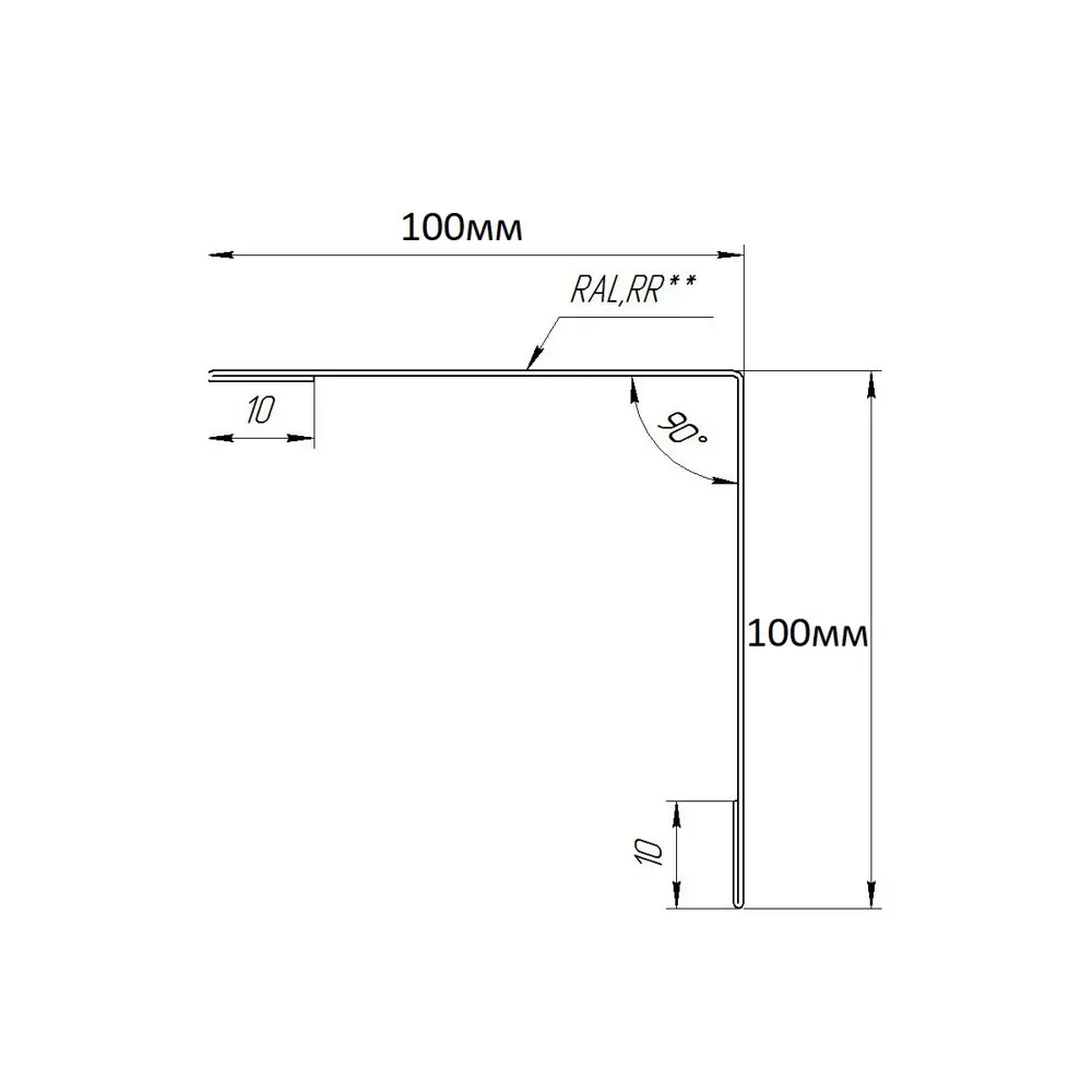 Фото 2 Угол наружный B-Group 15x100x100x15x2000мм RAL 3005 красный глянцевый 4шт