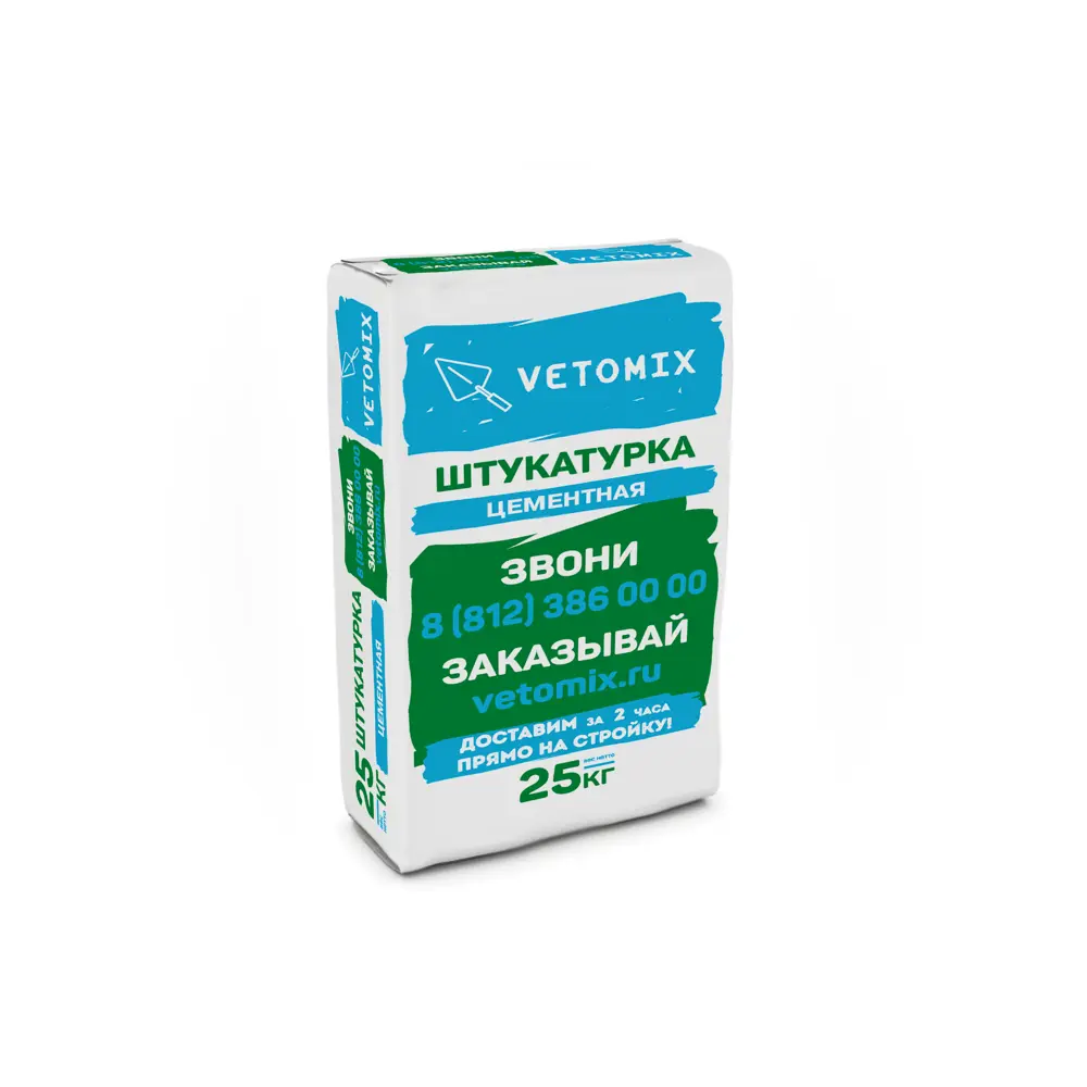 Фото 2 Штукатурка цементная Vetomix 25кг