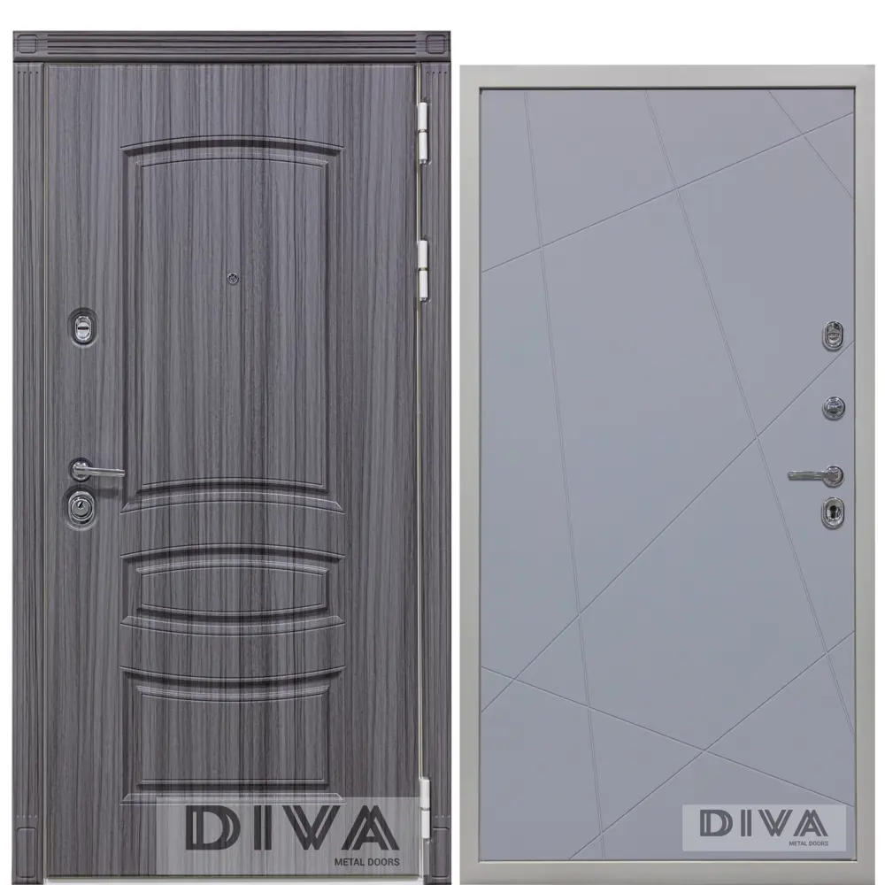 Фото Входная дверь Diva МД-42 УТ-00075314 металлическая правая 205x96см цвет серый Фото Входная дверь Diva МД-42 УТ-00075314 металлическая правая 205x96см цвет серый