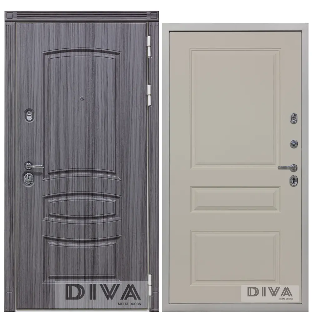 Фото Входная дверь Diva МД-42 УТ-00075306 металлическая левая 205x86см цвет серый Фото Входная дверь Diva МД-42 УТ-00075306 металлическая левая 205x86см цвет серый