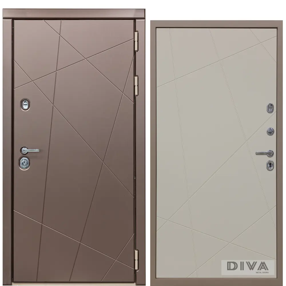 Фото Входная дверь Diva МД-50 УТ-00073805 металлическая левая 205x86см цвет бронза Фото Входная дверь Diva МД-50 УТ-00073805 металлическая левая 205x86см цвет бронза