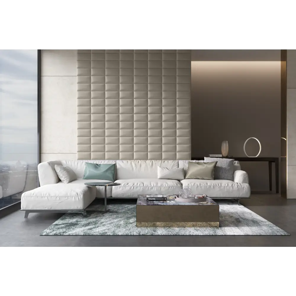 Фото Комплект мягких панелей Tartilla прямоугольник эко кожа цвет бежевый 300x150x35мм 4шт Фото Комплект мягких панелей Tartilla прямоугольник эко кожа цвет бежевый 300x150x35мм 4шт