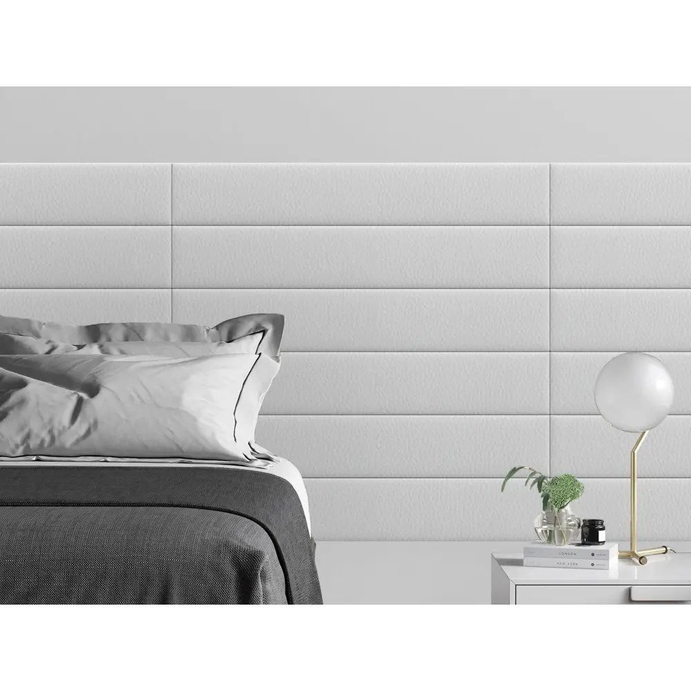 Фото 3 Комплект мягких панелей Tartilla прямоугольник эко кожа цвет белый 900x150x35мм 4шт Фото 3 Комплект мягких панелей Tartilla прямоугольник эко кожа цвет белый 900x150x35мм 4шт