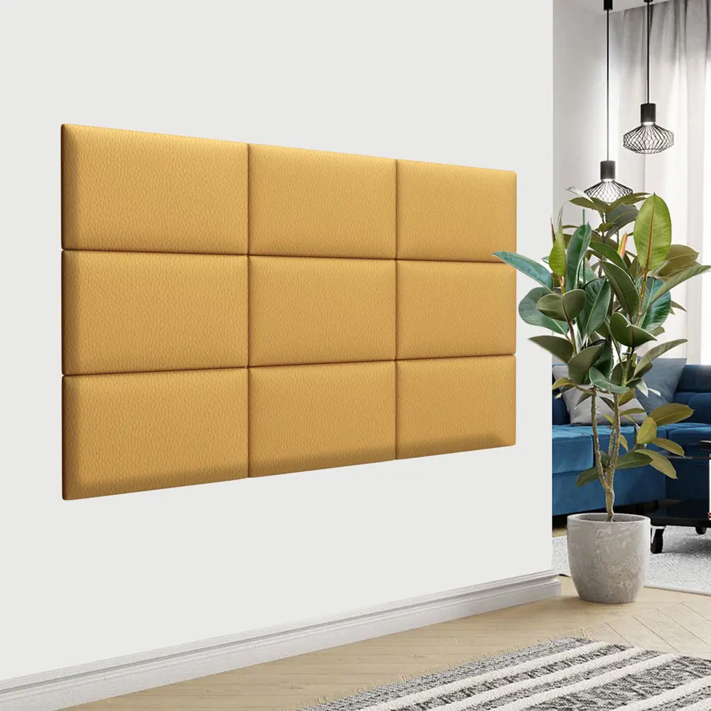 Фото 3 Комплект мягких панелей Tartilla прямоугольник эко кожа цвет золотой 500x300x35мм 4шт Фото 3 Комплект мягких панелей Tartilla прямоугольник эко кожа цвет золотой 500x300x35мм 4шт