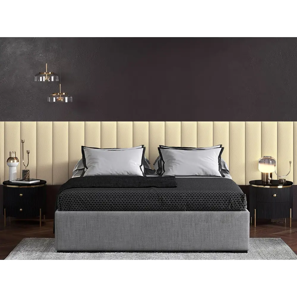 Фото 2 Комплект мягких панелей Tartilla прямоугольник эко кожа цвет ваниль 800x200x29мм 4шт Фото 2 Комплект мягких панелей Tartilla прямоугольник эко кожа цвет ваниль 800x200x29мм 4шт