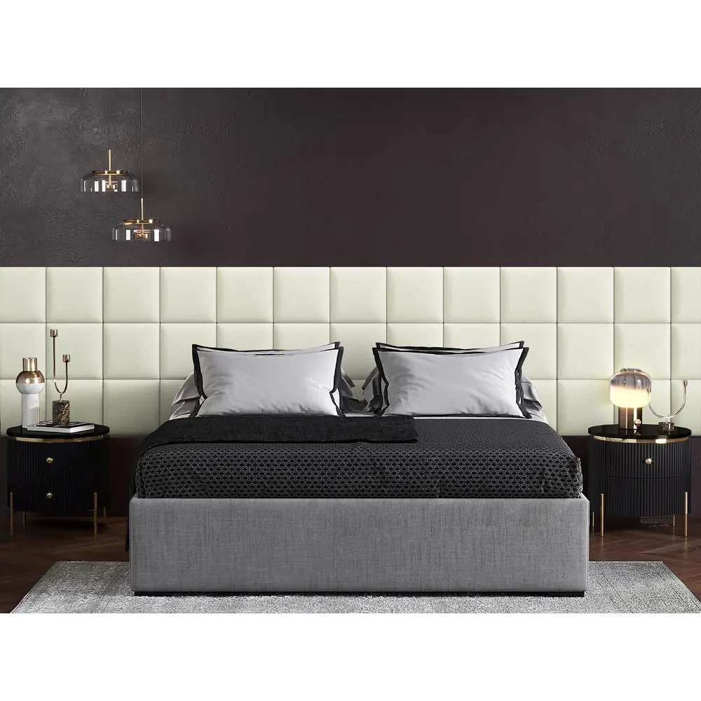 Фото 3 Комплект мягких панелей Tartilla квадрат велюр цвет ваниль 300х300х29мм 4шт Фото 3 Комплект мягких панелей Tartilla квадрат велюр цвет ваниль 300х300х29мм 4шт