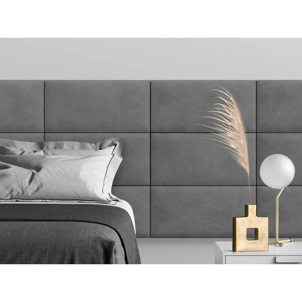 Фото 2 Комплект мягких панелей Tartilla прямоугольник велюр цвет серый 600x300x29мм 4шт Фото 2 Комплект мягких панелей Tartilla прямоугольник велюр цвет серый 600x300x29мм 4шт