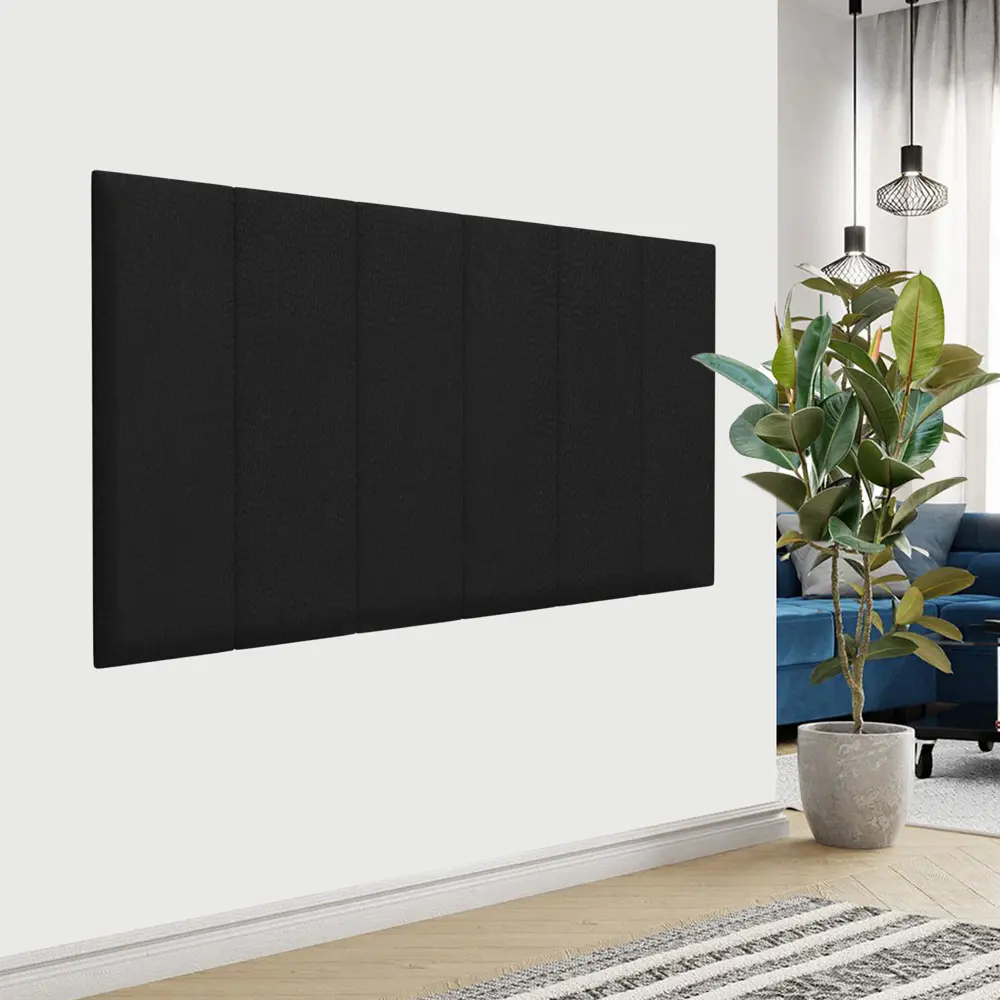 Фото 2 Комплект мягких панелей Tartilla прямоугольник эко кожа цвет черный 1000x300x29мм 4шт Фото 2 Комплект мягких панелей Tartilla прямоугольник эко кожа цвет черный 1000x300x29мм 4шт