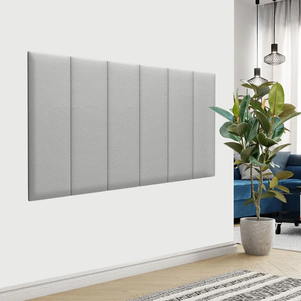 Фото 2 Комплект мягких панелей Tartilla прямоугольник эко кожа цвет серый 1000x300x29мм 4шт Фото 2 Комплект мягких панелей Tartilla прямоугольник эко кожа цвет серый 1000x300x29мм 4шт