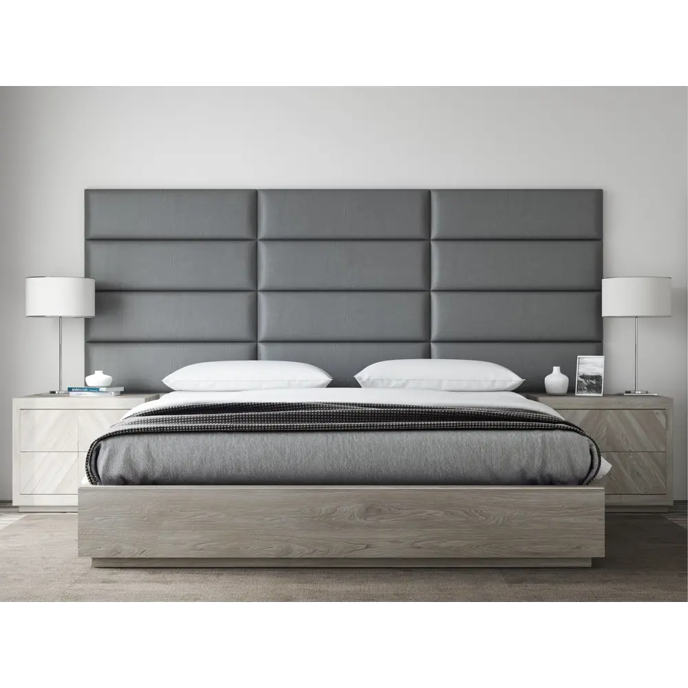 Фото Комплект мягких панелей Tartilla прямоугольник эко кожа цвет серый 1000x300x29мм 4шт Фото Комплект мягких панелей Tartilla прямоугольник эко кожа цвет серый 1000x300x29мм 4шт