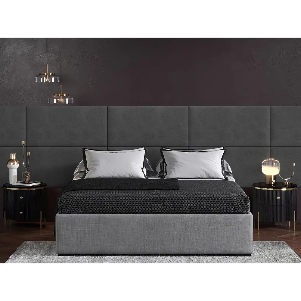 Фото 2 Мягкая панель Tartilla прямоугольник велюр цвет серый 1000x500x29мм 1шт Фото 2 Мягкая панель Tartilla прямоугольник велюр цвет серый 1000x500x29мм 1шт