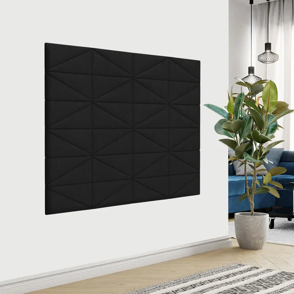 Фото 2 Комплект мягких панелей Tartilla треугольник эко кожа цвет черный 300x150x29мм 2шт Фото 2 Комплект мягких панелей Tartilla треугольник эко кожа цвет черный 300x150x29мм 2шт