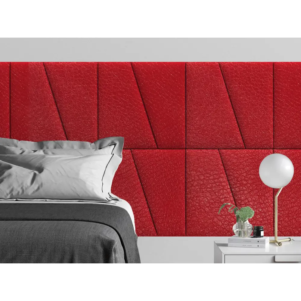 Фото 3 Комплект мягких панелей Tartilla трапеция левая эко кожа цвет красный 500x500x29мм 2шт Фото 3 Комплект мягких панелей Tartilla трапеция левая эко кожа цвет красный 500x500x29мм 2шт