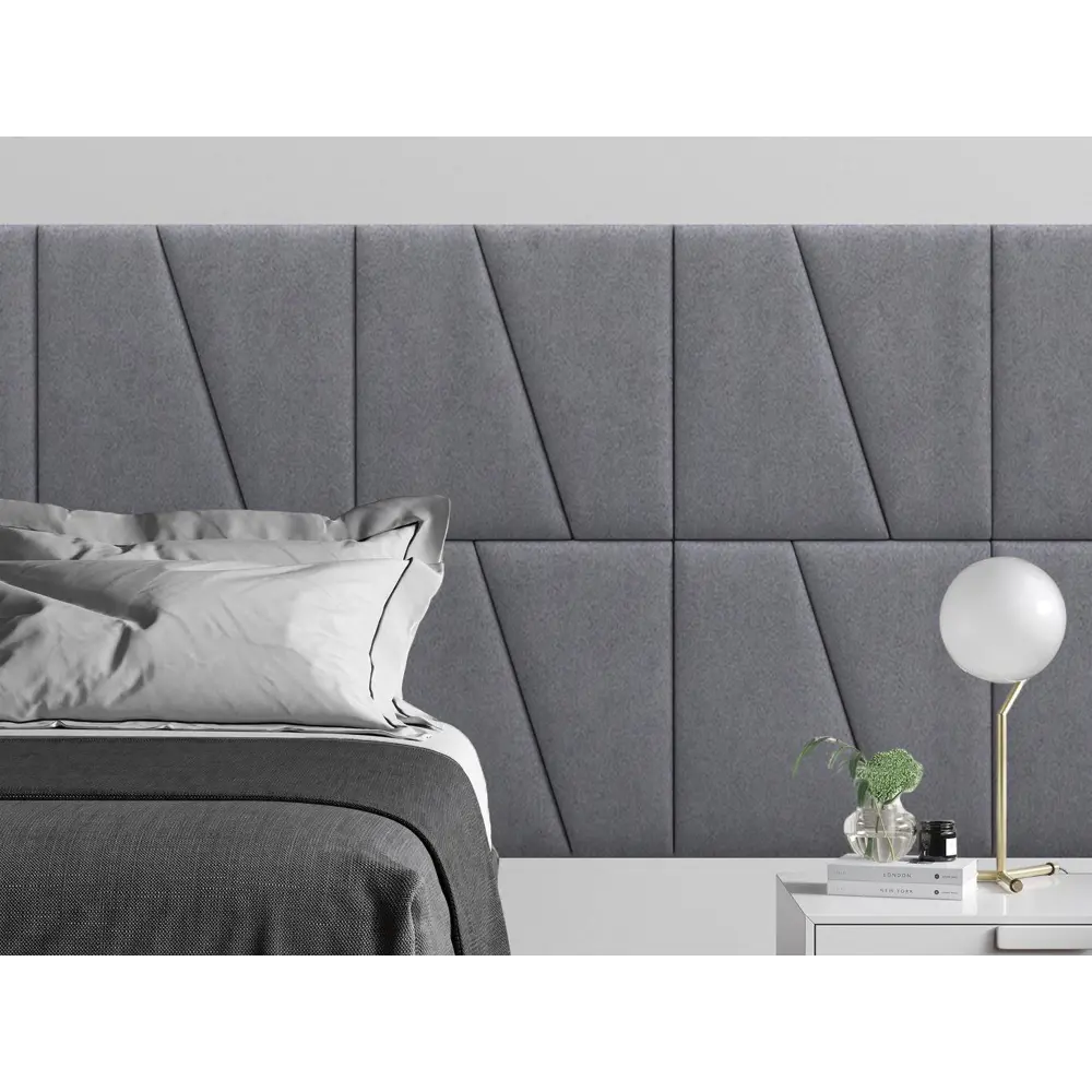 Фото 3 Комплект мягких панелей Tartilla трапеция левая замша цвет серый 500x500x29мм 2шт Фото 3 Комплект мягких панелей Tartilla трапеция левая замша цвет серый 500x500x29мм 2шт