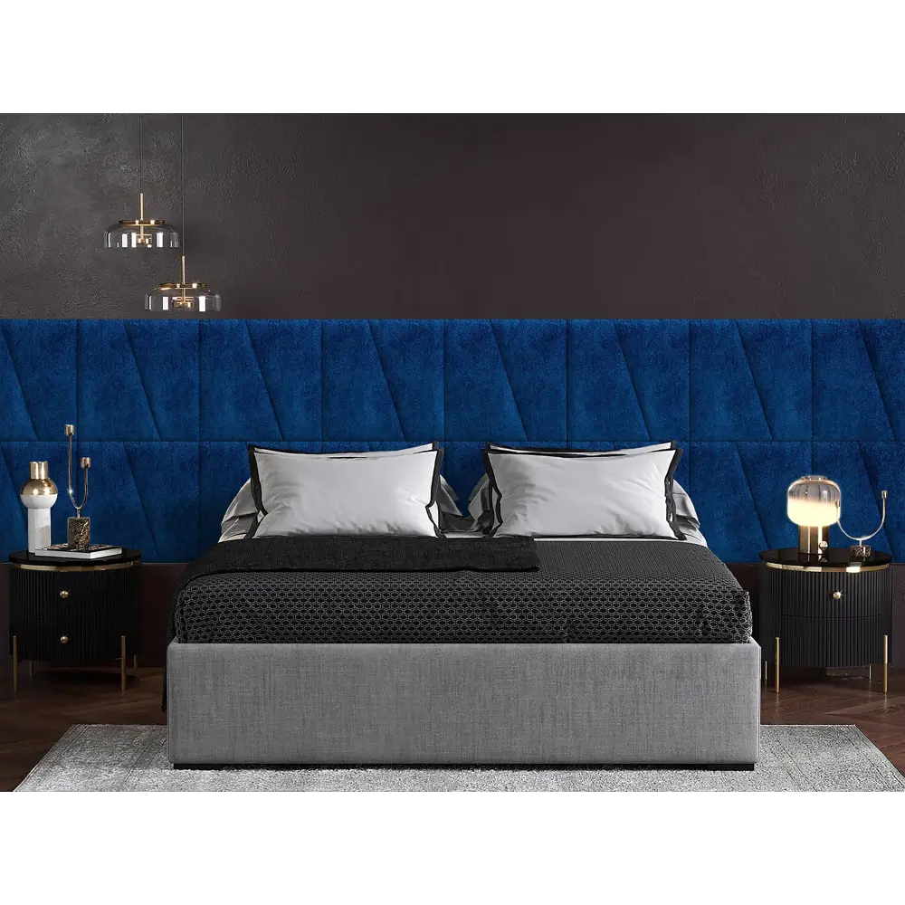 Фото Комплект мягких панелей Tartilla трапеция правая велюр цвет синий 500х500х29мм 2шт Фото Комплект мягких панелей Tartilla трапеция правая велюр цвет синий 500х500х29мм 2шт