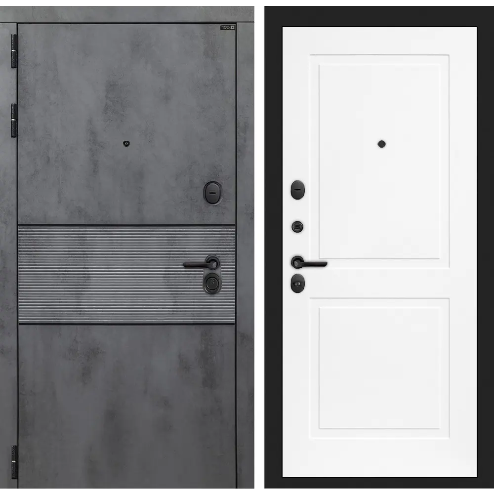 Фото Входная дверь Labirintdoors Инфинити П-11 левый 205x96см белый софт/бетон темный Фото Входная дверь Labirintdoors Инфинити П-11 левый 205x96см белый софт/бетон темный