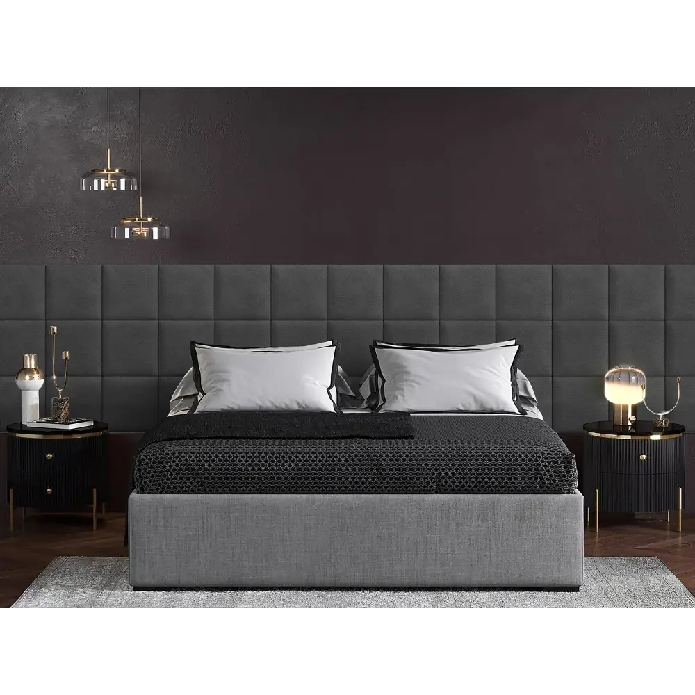 Фото 2 Комплект мягких панелей Tartilla квадрат велюр цвет серый 300x300x35мм 2шт Фото 2 Комплект мягких панелей Tartilla квадрат велюр цвет серый 300x300x35мм 2шт