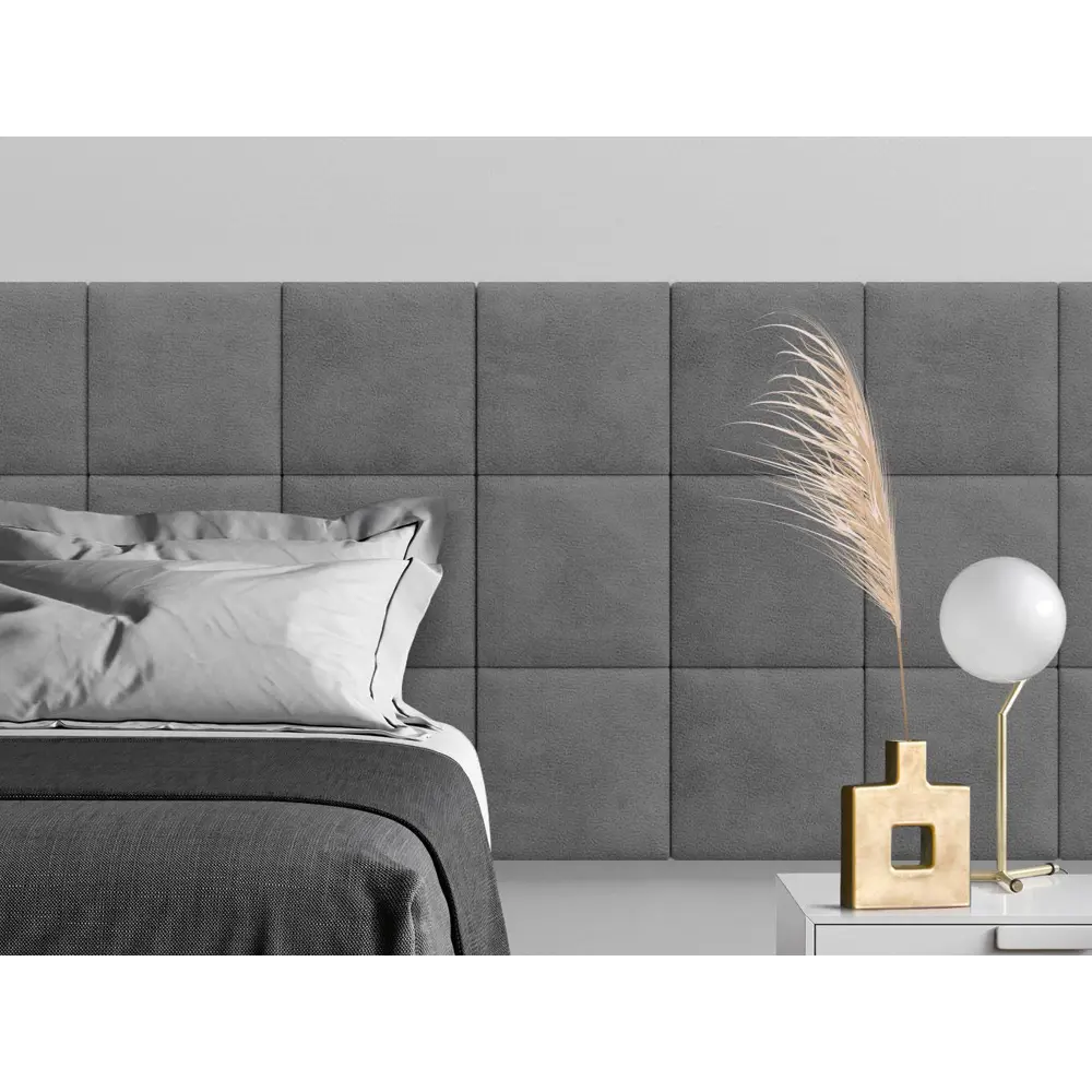 Фото 3 Комплект мягких панелей Tartilla квадрат велюр цвет серый 300x300x35мм 2шт Фото 3 Комплект мягких панелей Tartilla квадрат велюр цвет серый 300x300x35мм 2шт