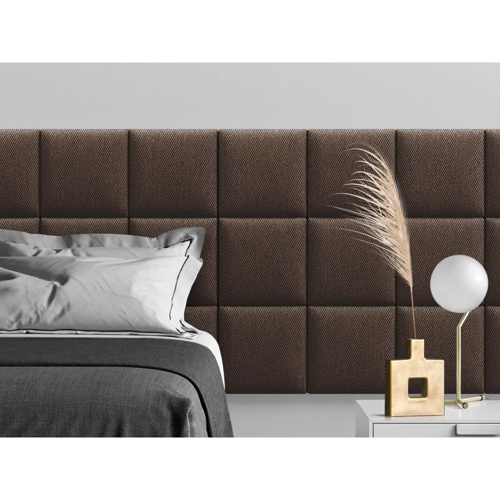 Фото 2 Комплект мягких панелей Tartilla квадрат рогожка цвет коричневый 300х300х35мм 4шт Фото 2 Комплект мягких панелей Tartilla квадрат рогожка цвет коричневый 300х300х35мм 4шт