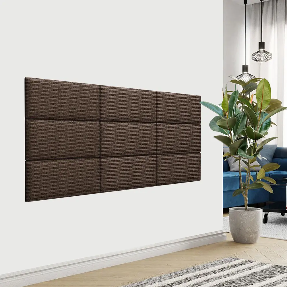 Фото 3 Комплект мягких панелей Tartilla прямоугольник рогожка цвет коричневый 600x300x35мм 4шт Фото 3 Комплект мягких панелей Tartilla прямоугольник рогожка цвет коричневый 600x300x35мм 4шт