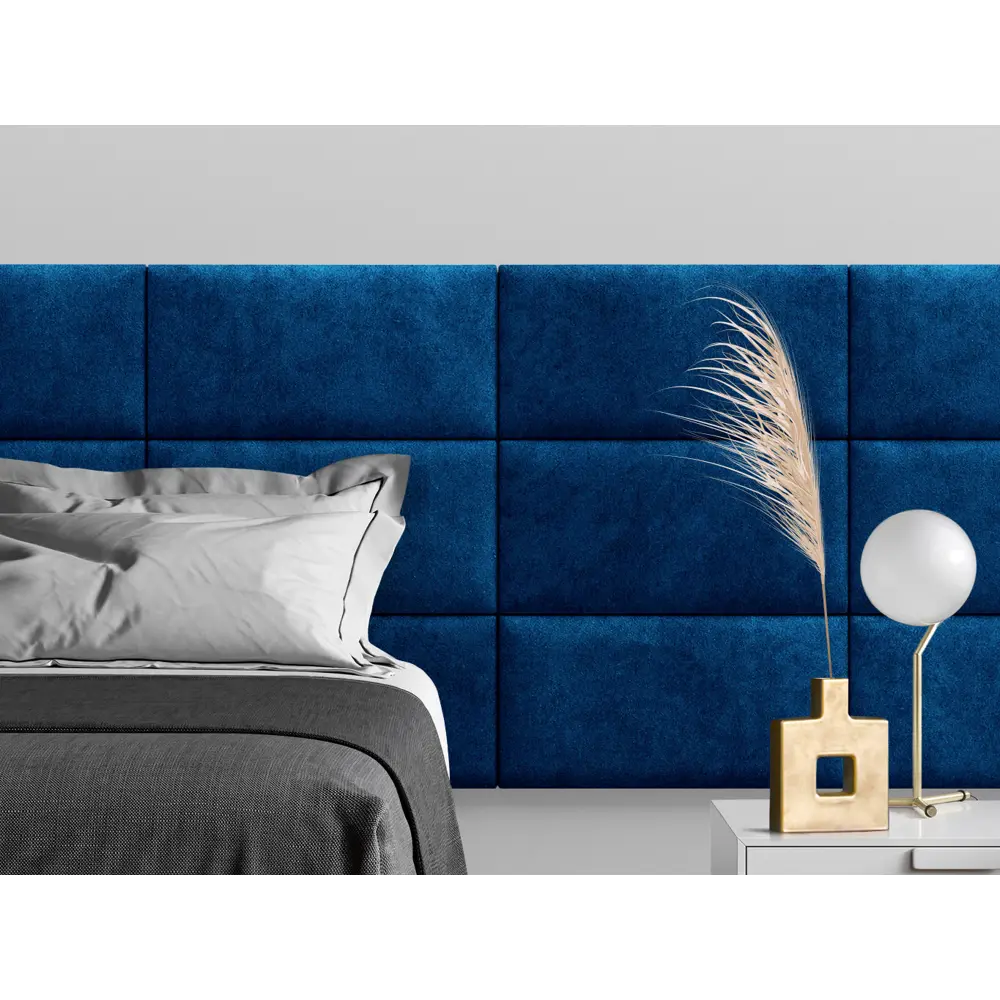 Фото Комплект мягких панелей Tartilla прямоугольник велюр цвет синий 600x300x35мм 4шт Фото Комплект мягких панелей Tartilla прямоугольник велюр цвет синий 600x300x35мм 4шт