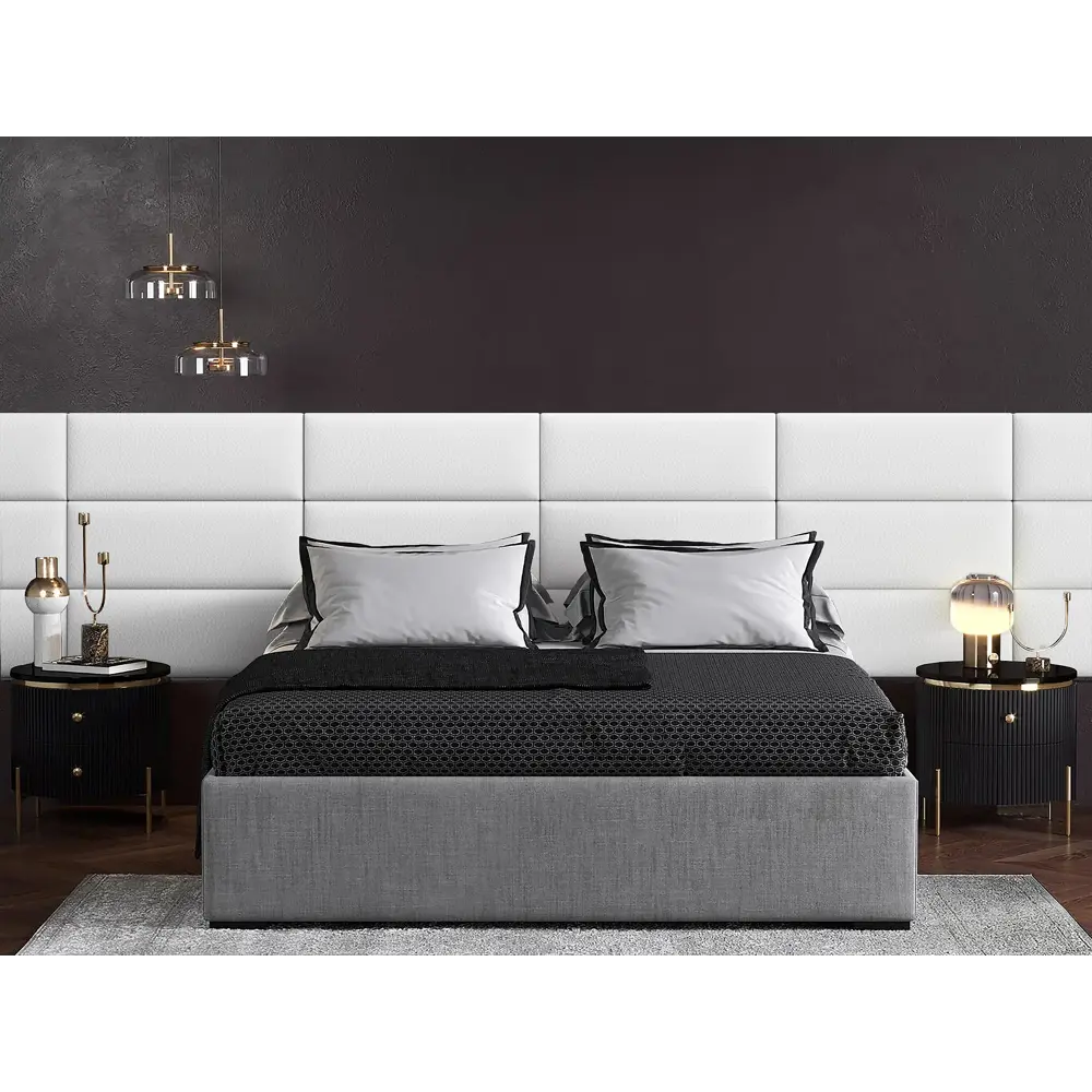 Фото Мягкая панель Tartilla прямоугольник эко кожа цвет белый 800x300x29мм 1шт Фото Мягкая панель Tartilla прямоугольник эко кожа цвет белый 800x300x29мм 1шт