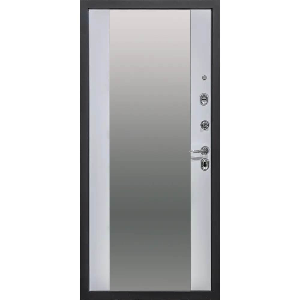 Фото 2 Входная дверь Diva МХ-54 205x96см левый цвет белый матовый/серый с зеркалом