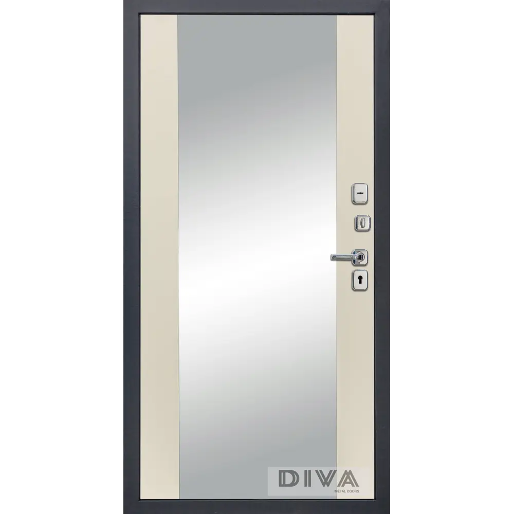 Фото 2 Входная дверь Diva МД-35 205x96см левый цвет Д15 софт шампань/серый софт с зеркалом