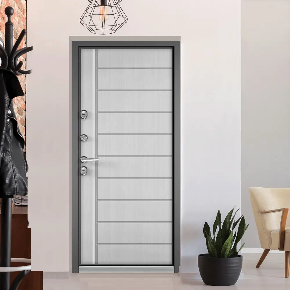 Фото 2 Входная дверь Termo Snegir левый 205x88см цвет черный/серый Фото 2 Входная дверь Termo Snegir левый 205x88см цвет черный/серый